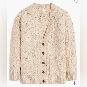 J.Crew Donegal long cable-knit cardigan sweater